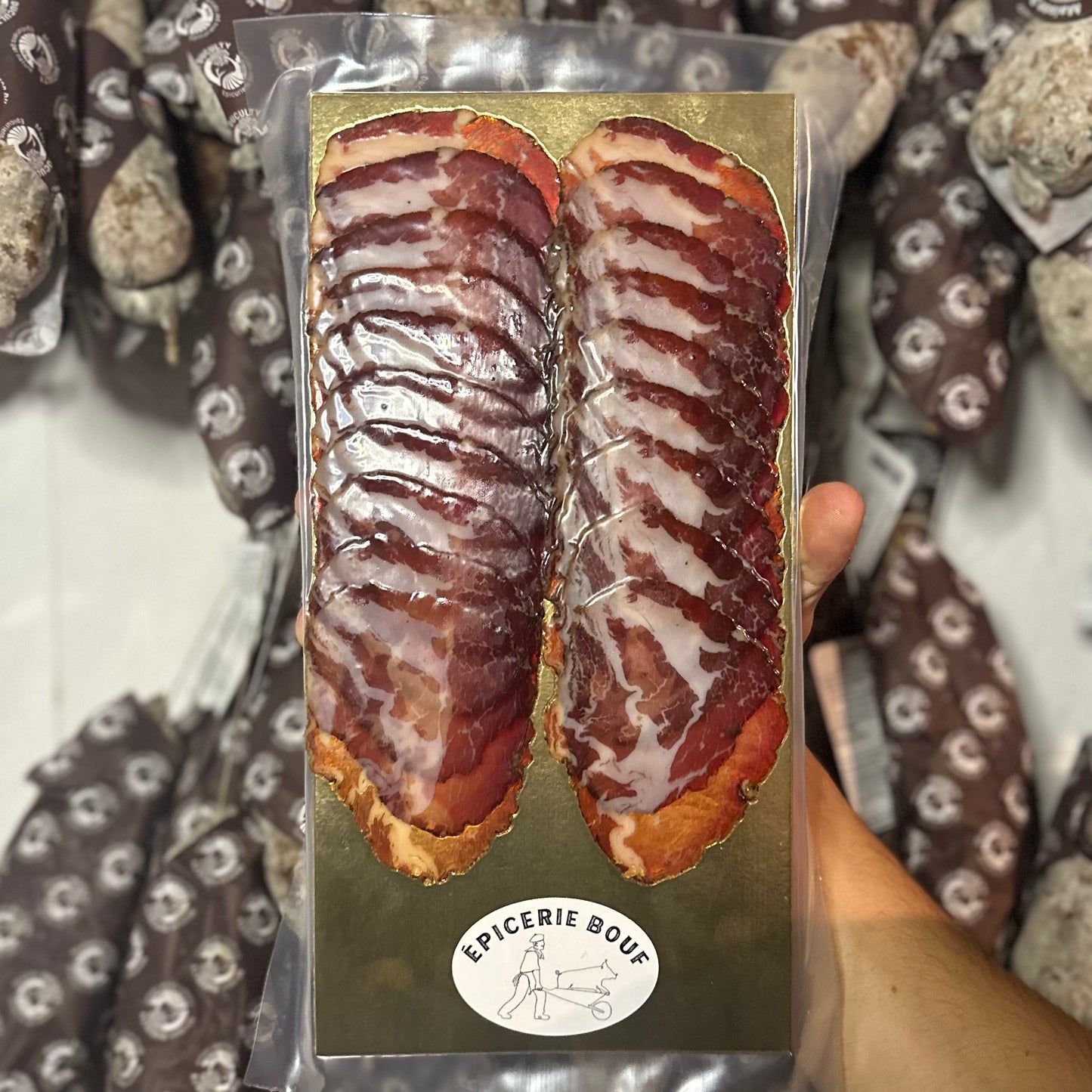 Sliced Coppa vacuum packed